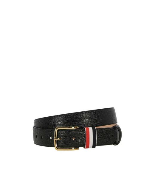 Thom Browne White Grosgrain Rwb Loop Calfskin Belt for men