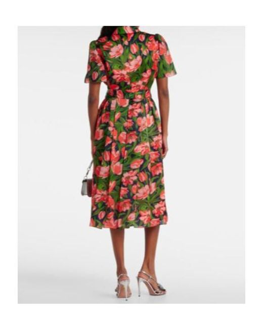 Carolina Herrera Multicolor Floral Shirt Dress