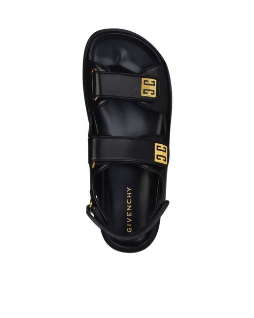 Givenchy Black 4G Strap Sandals