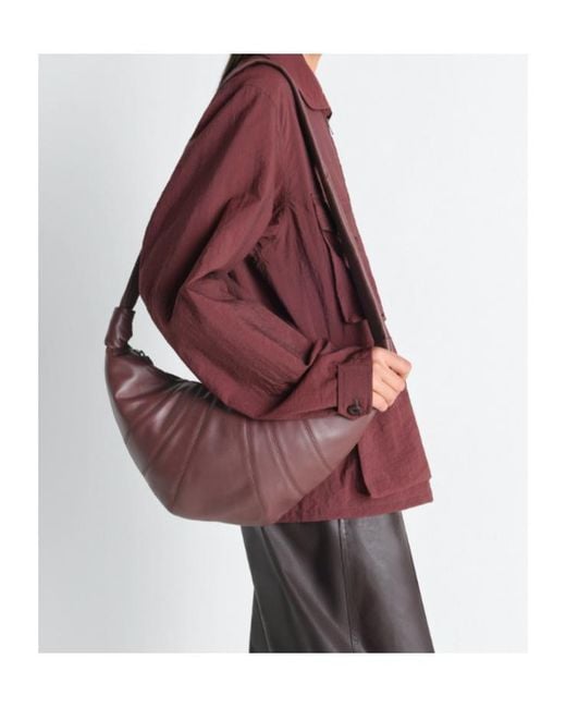 Lemaire Purple Medium Croissant Leather Bag