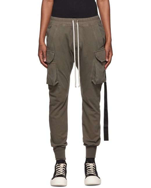 Rick Owens Gray Cargo Slim-Fit Trousers for men
