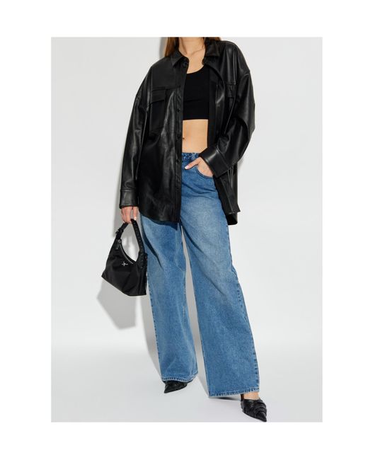Michael Kors Black Buttoned Long-Sleeved Oversized Jacket