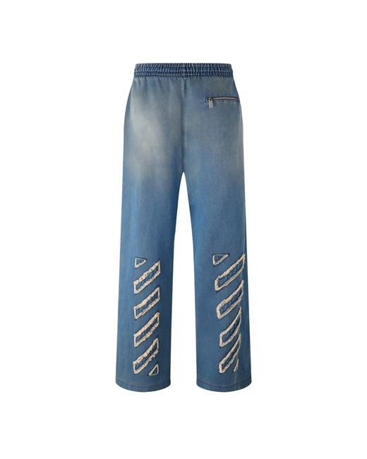 Off-White c/o Virgil Abloh Blue Loose Casual Pants for men