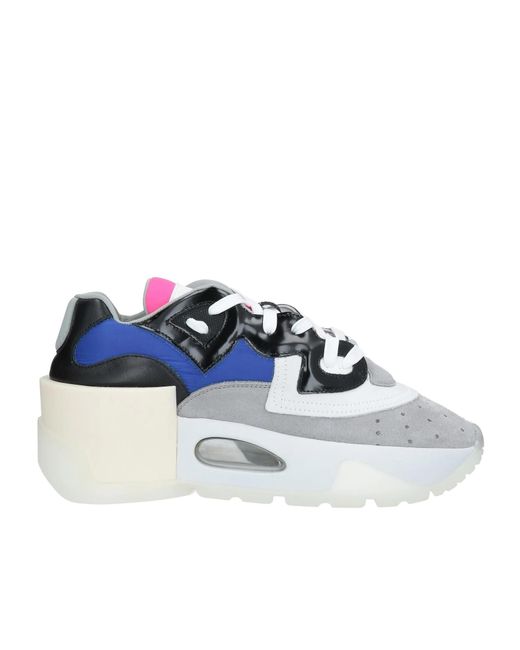 MM6 by Maison Margiela Blue Genuine Leather Spliced Sneakers