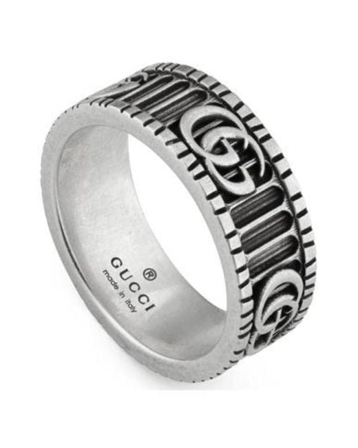 Gucci Gray Logo Marmont Ring