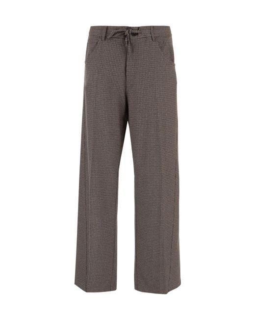 DARKPARK Gray Checked Drawstring Pants