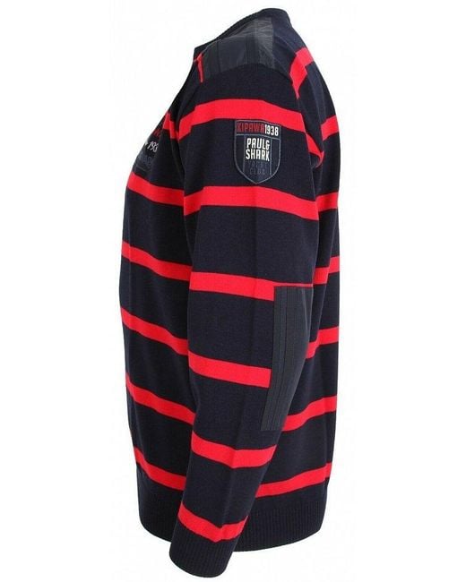 Paul & Shark Red Striped Pullover for men