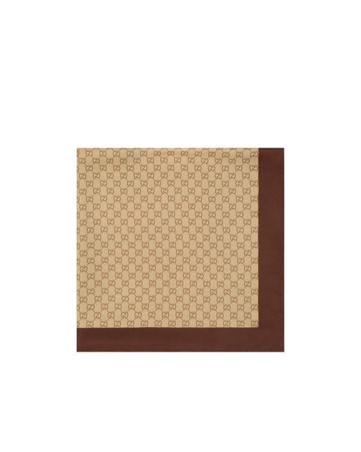 Gucci Natural Printed Twill Scarf