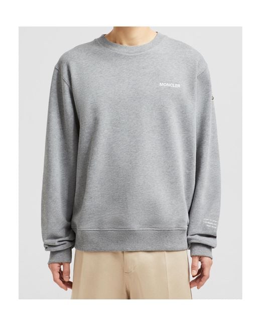 Moncler Gray X Frgmt Maxi Logo Cotton Sweatshirt for men