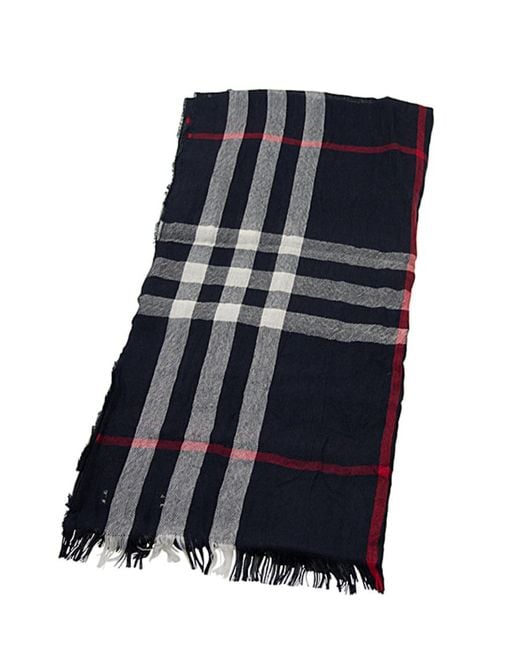 Burberry Black Plaid Wool Blended Scarf for men