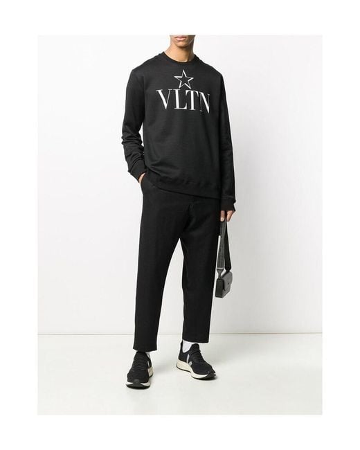 Valentino Black Logo Printed Sweater for men