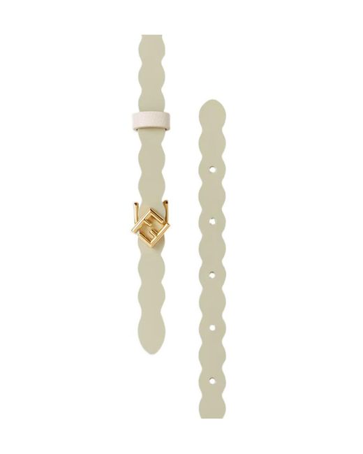 Fendi White Ff Diamonds Reversible Belt