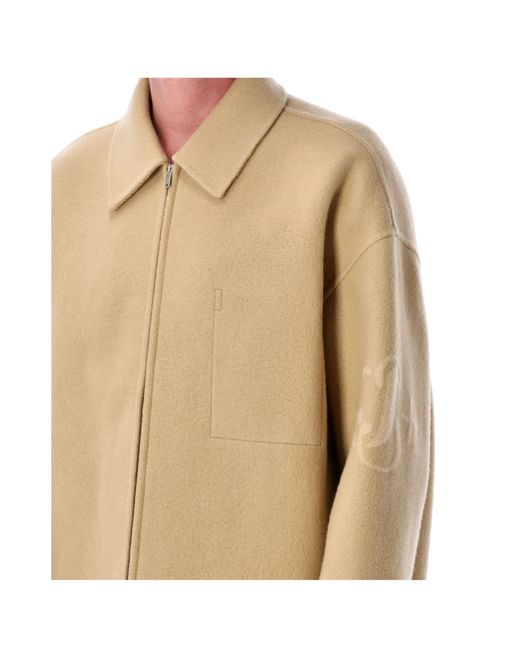 Jil Sander Natural Relaxed Fit Zip-Up Jacket for men