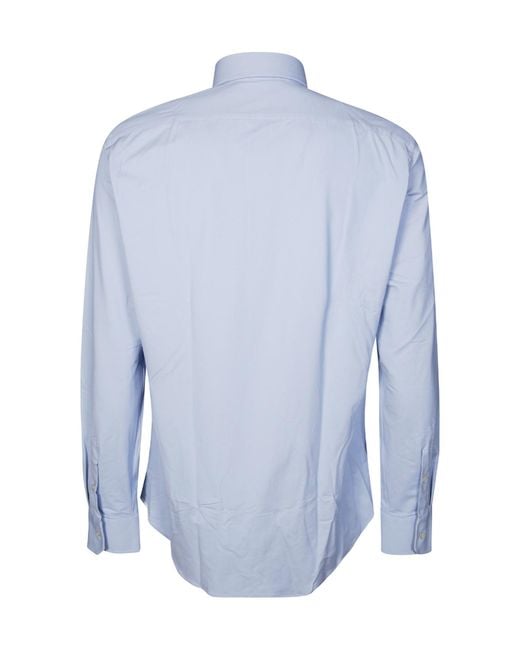 Xacus Blue Twill French-Collar Shirt for men