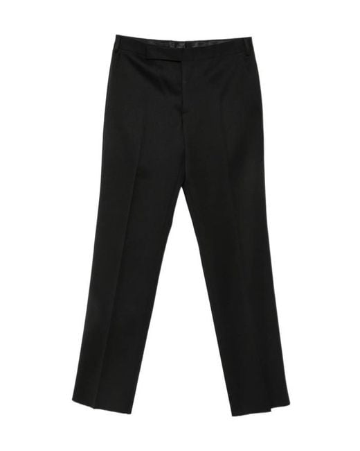 Lardini Black Pressed-Crease Straight-Leg Trousers for men