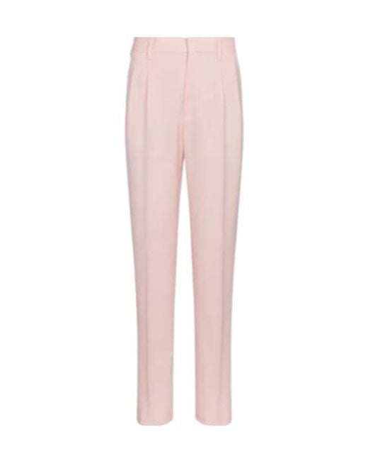 Stella McCartney Pink High-Rise Wool Slim Pants