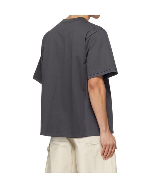 Sacai Gray Crew Neck Short-Sleeved T-Shirt for men