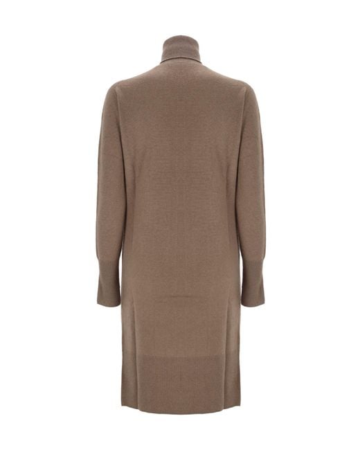 Joseph Brown Turtleneck Knit Dress