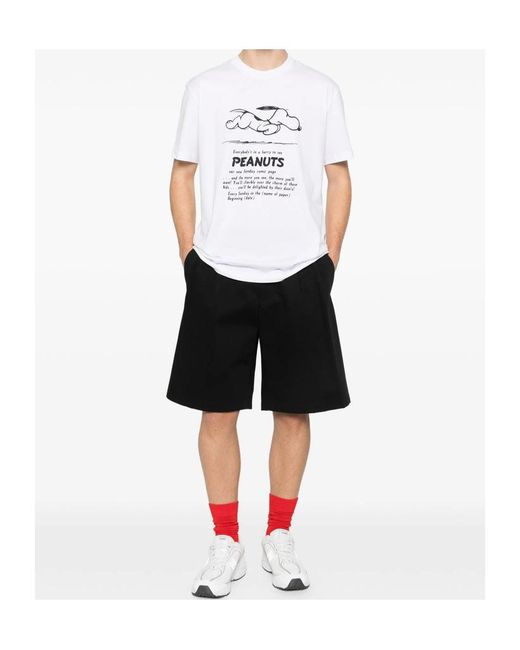 Iceberg White Peanuts Print T-Shirt for men