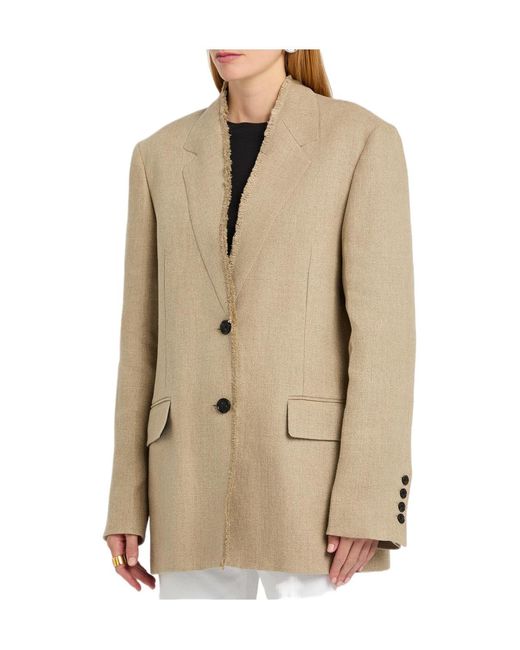 Totême  Natural Frayed Linen Jacket