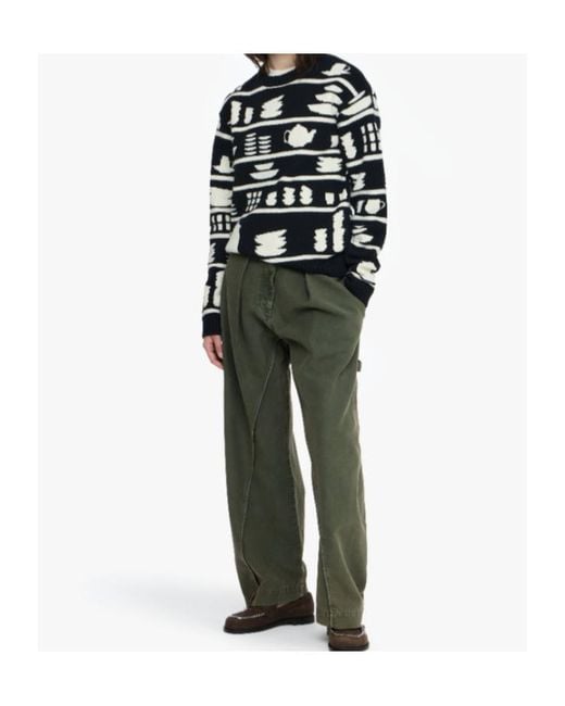J.W. Anderson Black Jw Anderson All-Over Patterned Crewneck Jumper
