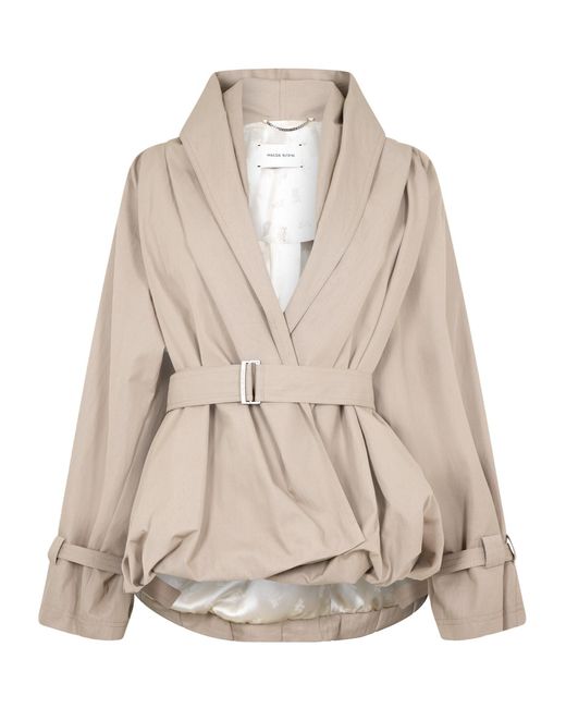 Magda Butrym Natural Khaki Lapel Cinched Waist Jacket