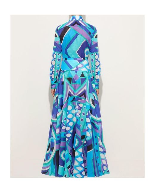 Emilio Pucci Blue Pucci Geometric Print Shirt