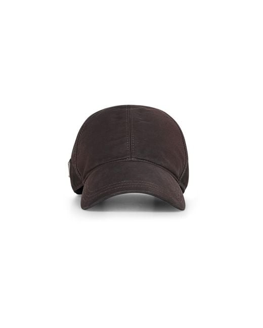 Prada Brown Logo Plaque Curved Peak Baseball Cap for men