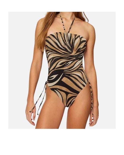 Twinset Multicolor One-Piece Swimsuit With Lurex And Print