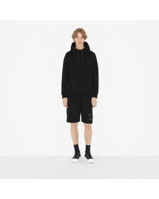 Burberry Black Drawstring Long-Sleeved Hoodie for men