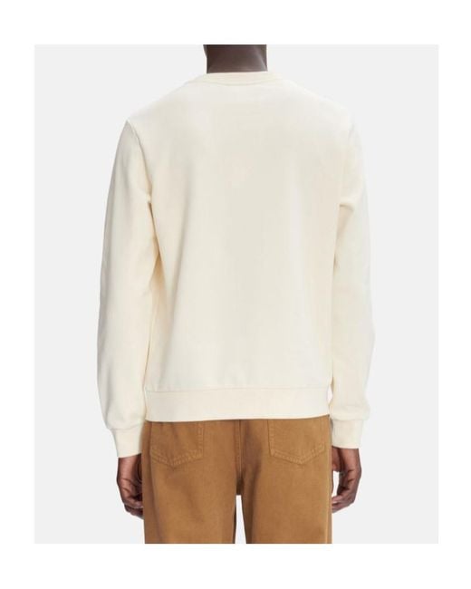 A.P.C. White Logo Embroidered Crewneck Sweatshirt for men