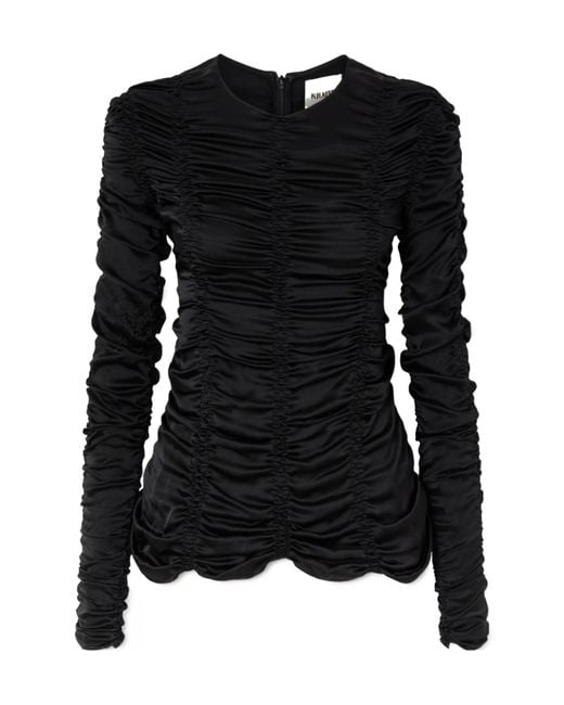 Khaite Black Rory's Pleated Top
