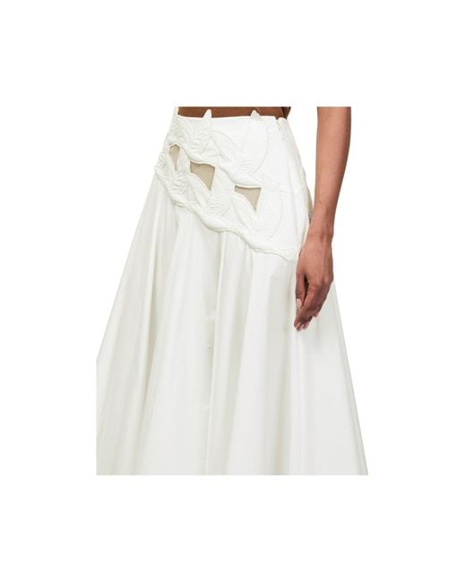 Zimmermann White Applique Maxi Skirt