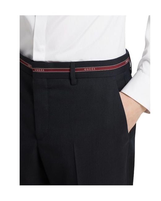 Gucci Black Straight-Leg Tailored Trousers for men