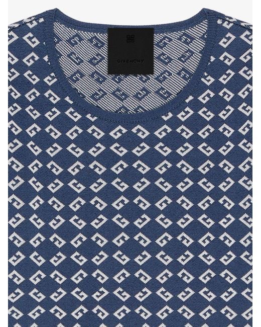 Givenchy Blue Monogram 72 Jacquard Cropped Sweater
