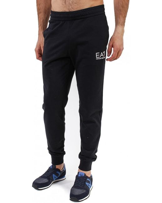 EA7 Black Vertical Collar Logo Two-Piece Suit for men