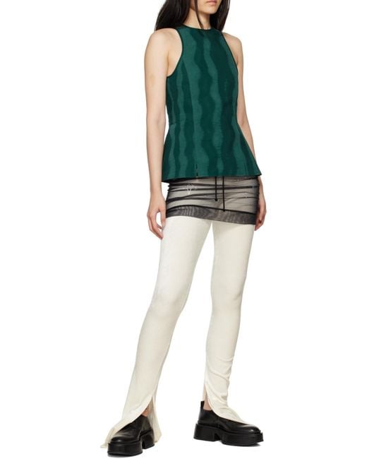 Jil Sander Green Tie Loose Cake Shoes With Thick Soles