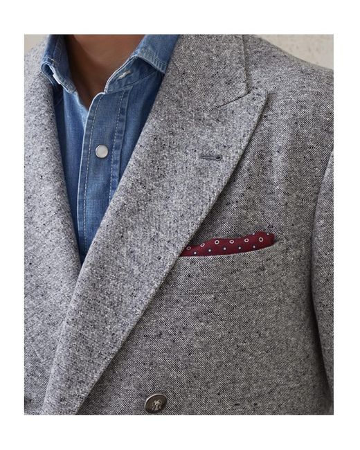 Brunello Cucinelli Gray Grisaille One-And-A-Half Breasted Deconstructed Blazer for men