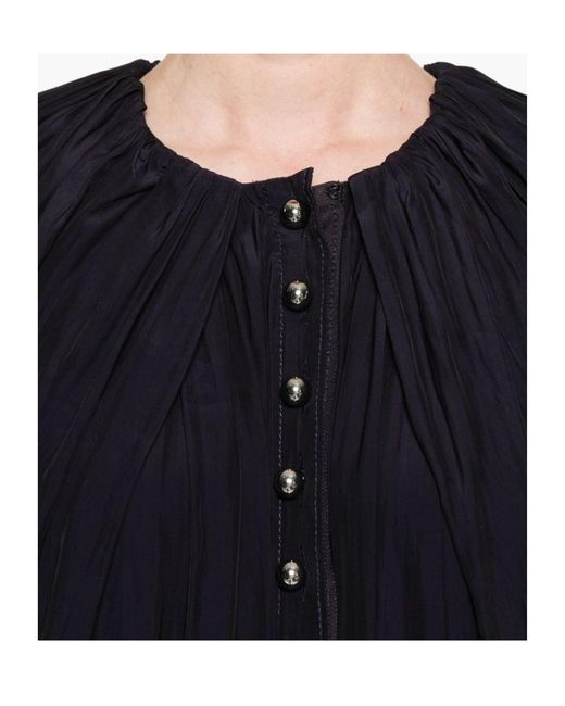 Lanvin Blue Wide Leg Pleated Dress