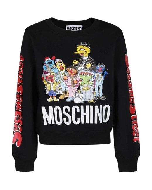 Moschino Black Round-Necked Logo Sweater