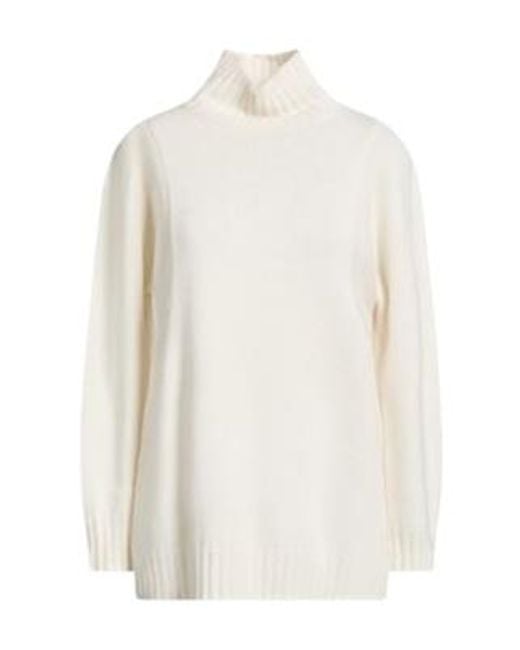 Max Mara White Mock-Neck Knit Top