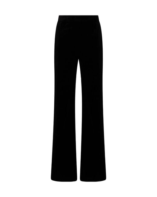 Max Mara Black Velvet Boot-Shaped Pants