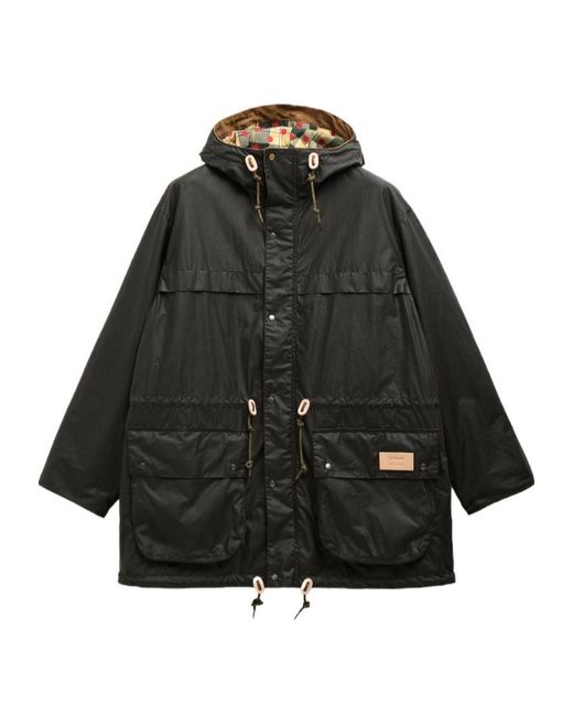 Barbour Black X Paul Smith Hooded Drawstring Jacket for men