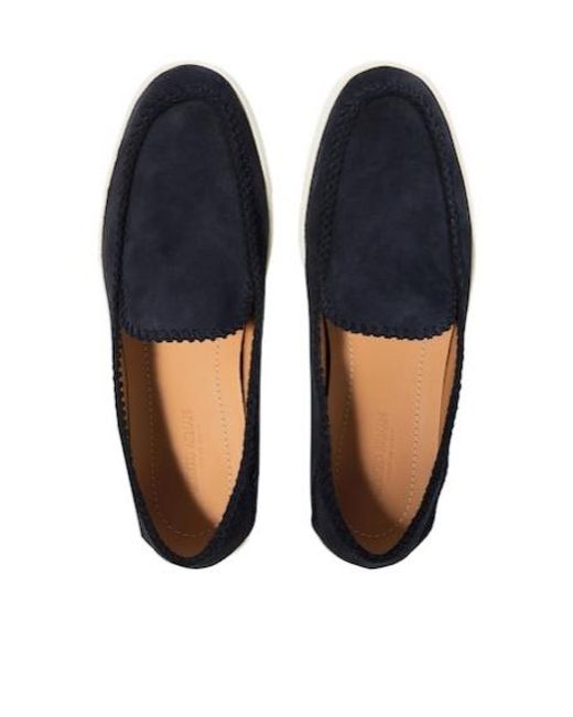 Giorgio Armani Blue Solid Color Suede Sandals for men