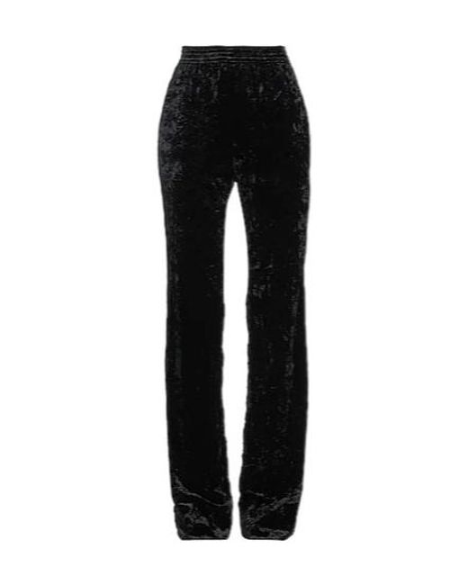 Saint Laurent Black Small-Sized Stretch Wide-Leg Trousers