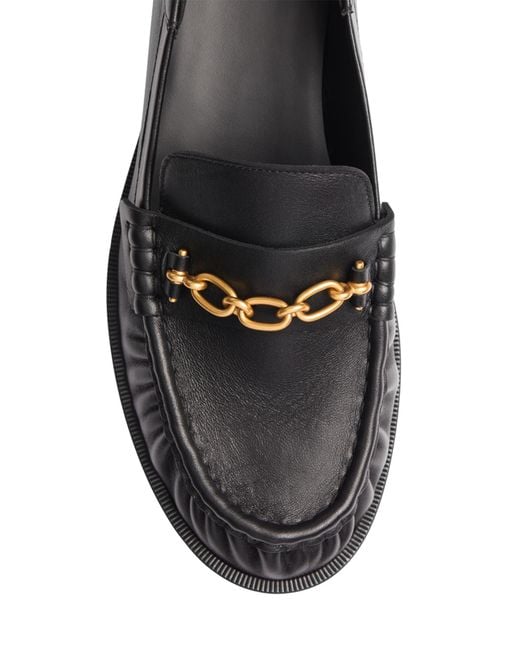 Balmain Black Sync Smooth Leather Loafers for men