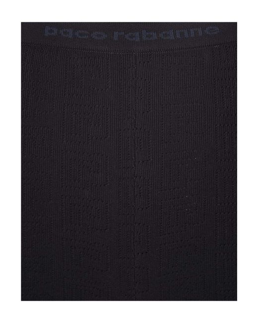 Rabanne Blue Logo Embroidered Cycling Shorts