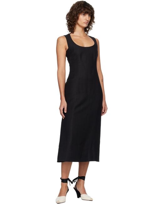 Jacquemus Black 'The Tablier' Midi Dress
