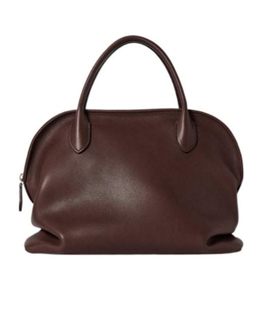 The Row Brown Curved-Zip Tote Bag