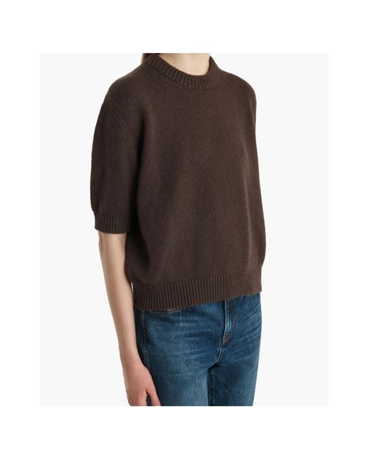 Khaite Brown Short Sleeved Crewneck Jumper
